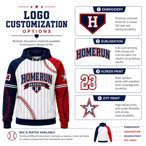 Sweat à capuche de baseball unisexe Champions Club, pull-over avec impression par sublimation, design bleu marine, blanc et or, vêtements de sport pour adultes - Product Image 2