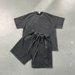 Ensembles de shorts pour hommes personnalisés, logo personnalisé, ensemble de shorts deux pièces assorti pour hommes, ensemble de shorts d'été deux pièces pour hommes - Product Image 1