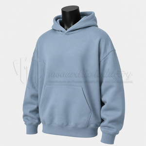 Sweat-shirt à capuche bleu clair pour homme, coupe classique, imprimé motif rose, streetwear décontracté, pull-over - Product Image 3