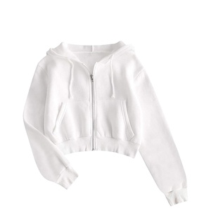 Personalización Tamaño Crop Top Cordón Sudadera con capucha Fitness Cropped Top Hoodie Set Mujeres Venta caliente Sudadera con capucha Unisex Precio razonable - Product Image 2