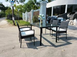 Ensemble de salle à manger en rotin synthétique pour hôtel, restaurant et extérieur, mobilier de patio PRCF-025 - Product Image 3