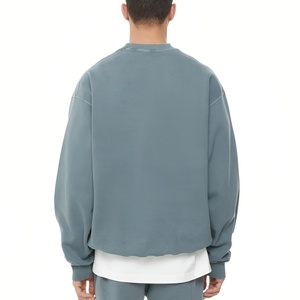 Sudadera Oversize de Forro Polar para Hombre, 100% Algodón, Cuello Redondo Liso, Unisex, Invierno, Venta al por Mayor, Estilo Urbano - Product Image 3