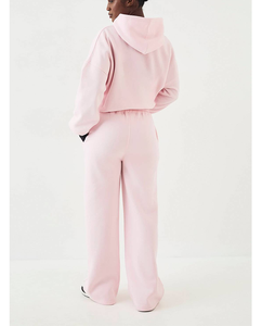 Wholesale Fashion Color Matching 2PCS Set Outdoor Sports Silk Screen Print Full Length Breathable Double Layer <b>Women</b> Sweatsuit - Product Image 2