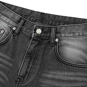Pantalones Cortos de Mezclilla Negros Vintage para Hombre al por Mayor, 100% Algodón Orgánico, Largura hasta la Rodilla, Estilo Urbano, Ecológicos, Personalizados, Jorts - Product Image 6
