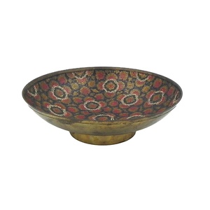 Jardinière exclusive en métal fabriqué à la main Nouveau design Bol de service à fruits Ensemble de plats en émail avec finition en laiton antique - Product Image 1