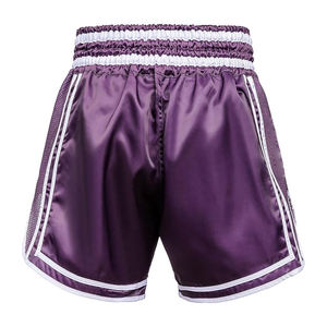 Shorts de boxe amples personnalisés pour hommes en polyester/nylon avec empiècements latéraux en maille respirante, logo frontal, service OEM en gros - Product Image 3
