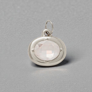 Composant de pendentif breloque en argent sterling 925, ovale, serti clos, fait main, pour la fabrication de bijoux en pierres précieuses, quartz et opale, vente en gros - Product Image 1