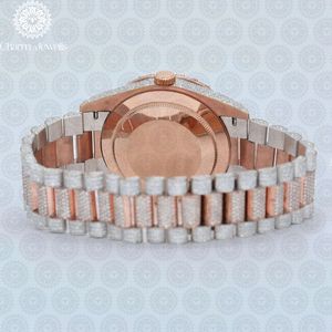 Montre de luxe Charm Jewells en acier inoxydable, boîtier de 40 mm, accents de diamants, mouvement mécanique analogique, mode masculine, hip hop, bracelet de 20 mm - Product Image 6