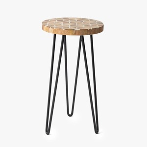 Maceta de Madera Rústica y Elegante con Incrustaciones de Madreperla y Soporte de Hierro para Decoración de Hogar, Balcón, Patio y Jardín - Product Image 1