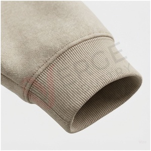 Ensemble de survêtement beige à capuche pour homme, manches longues, motif géométrique, décontracté, pour l'automne, respirant, coupe classique, en coton - Product Image 6