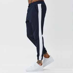 Survêtement bleu marine pour homme, col montant, couleur unie, fermeture éclair sur le devant, pantalon de survêtement décontracté avec poches latérales, vêtements d'automne - Product Image 2