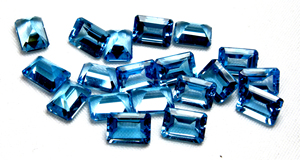 Piedra preciosa de Topacio Azul suizo suelta certificada de grado superior, forma Rectangular, tamaño personalizado, fabricación de joyas DIY, piedra natal suelta, OEM a granel - Product Image 6