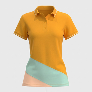 Polo de Manga Corta para Mujer, Tejido, Corte Regular, Colores Sólidos, Servicio OEM, Secado Rápido, Venta Caliente - Product Image 1