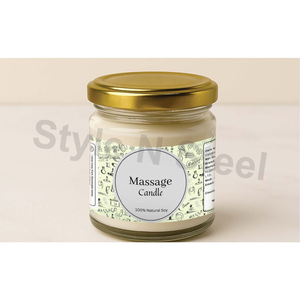 Vela de masaje corporal redonda hecha a mano con cera de soja, diseño moderno para Navidad, Pascua, cumpleaños, San Valentín, bodas, Diwali - Product Image 1