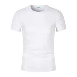 T-shirt pour homme à col rond bleu, manches courtes, respirant, coupe ajustée, polyester, haut de sport toutes saisons, couleur unie - Product Image 2