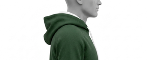 Sweat-shirt à capuche vert pour homme, coupe classique, en molleton de coton, décontracté, avec poche avant, pour l'automne - Product Image 6