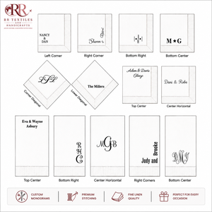 Serviette en lin brodée sur mesure, 100% lin, faite à la main, blanche, pour la maison, le restaurant, Noël, les cadeaux de mariage - Product Image 6