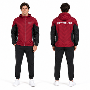 Veste coupe-vent athlétique pour hommes, sur mesure, vente en gros, poches zippées, cordon de serrage réglable, poignets élastiques, doublée, design moderne, qualité supérieure - Product Image 3