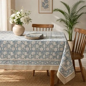 Indian Handmade Premium Quality Eco-friendly Floral Pattern Cotton <b>Table</b> <b>Cover</b> Modern Style for Wedding Use - Product Image 2