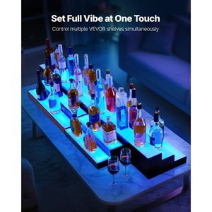 Espositore per Whisky a 2 Livelli da 30 Pollici con Illuminazione LED, Supporto USB, Mobile Bar Domestico con Ripiano Illuminato e Telecomando RF/App - Product Image 5