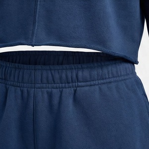Women's 2 Piece Hooded <b>Crop</b> <b>Top</b> <b>and</b> <b>Shorts</b> Set Solid Color Fleece Casual Loose Fit Above Knee Length Spring Summer Wear - Product Image 5