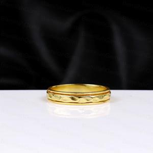 Minimalist Gold <b>Spinner</b> Textured Hammered Spinning Band Anxiety Relief <b>Ring</b> Thin Stackable Meditation Fashion Jewelry Supplier - Product Image 1
