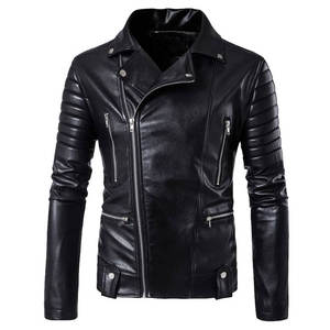 Men's <b>Brown</b> Genuine <b>Leather</b> Motorcycle <b>Jacket</b> Stand Collar Zipper Closure Windproof Moto Biker Style Slim Fit Autumn Wear - Product Image 3
