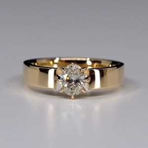 Bague en or rose 14 carats avec diamant ovale classique de 2,00 carats, certifiée IGI, cultivé en laboratoire, pour femme, idéale pour les fiançailles et les cadeaux d'anniversaire - Product Image 1