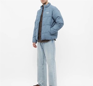 Chaqueta acolchada de pana para hombre, cuello alto, cremallera completa, cortavientos, gruesa, informal, para invierno, color liso, relleno de poliéster - Product Image 3