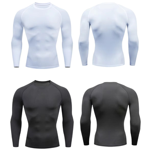 เสื้อยืดแรชการ์ดแขนยาวผู้ชายคุณภาพสูง เป็นมิตรกับสิ่งแวดล้อม ซักแล้ว พร้อมโลโก้สั่งทำพิเศษ ระบายอากาศได้ดี แห้งเร็ว เหมาะสำหรับออกกำลังกายในฤดูร้อน - Product Image 3