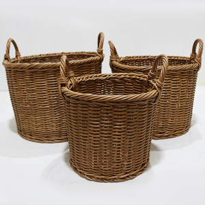Cesta de Almacenamiento de Ratán Tejida a Mano, Organizador de Plástico Tejido con Asas para Cocina, Baño y Hogar - Product Image 6