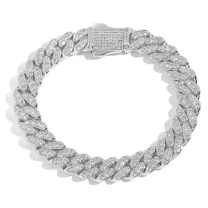 Bracelet chaîne cubaine en argent sterling certifié avec rangée unique de moissanite, style Hip Hop éclatant, collection unisexe haut de gamme - Product Image 4