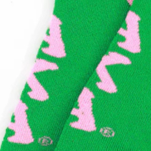 AKA 1908 Crew <b>Socks</b> Green White Pink Ribbed Cotton Blend Sports Casual Mid Calf Soft Breathable Daily Comfort - Product Image 6
