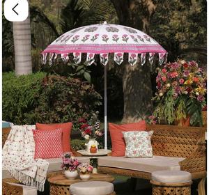 Parasol de jardin autoportant de luxe à motifs floraux, auvent d'extérieur en toile imprimée, housse personnalisée pour mobilier de jardin - Product Image 3