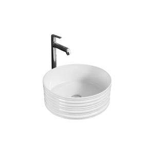 SIGMA Lavabo de salle de bain rond moderne de 12 L avec robinet et égouttoir - Product Image 1