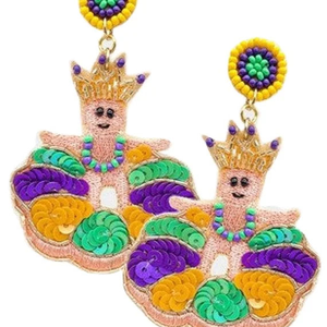 Pendientes de Mariposa Estilo Religioso Clásico para Mardi Gras, con Perlas y Diamantes, Ideales para Bodas y Fiestas - Product Image 4
