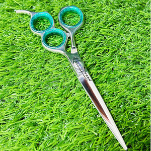 Ciseaux de coiffure professionnels en acier inoxydable à lame droite, 3 anneaux, ultra-affûtés, outil de toilettage - Product Image 1