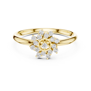 Hermoso anillo giratorio minimalista de diamantes tallados redondos para mujer, de oro amarillo macizo de 14k, para compromiso o aniversario. - Product Image 1