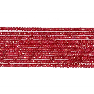 Cuentas Rondelle facetadas de Rubí, piedras preciosas sueltas naturales de corindón de 4mm para la fabricación de joyas - Product Image 2