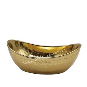 Gold Plated Metal Decorative Chocolate Bowl Handcrafted Modern Design for Home Table Decor Gifting Centerpiece <b>Bread</b> <b>Basket</b> Bowl - Product Image 1