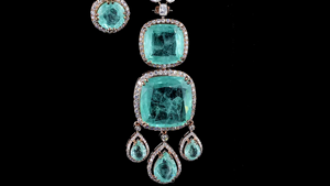 Designer Lab Grown Diamond Ear <b>Cuff</b> <b>Earrings</b> IGI Certified 14K Gold Rhodium Plated Women Green Gemstone Floral Statement Bridal - Product Image 3