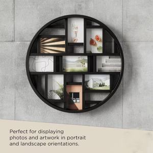 Cadre <span class=keywords><strong>photo</strong></span> en bois créatif personnalisé pouvant contenir neuf photos de 4x6 pouces, d'un diamètre de 22 pouces - Product Image 5