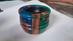 Quemador de incienso aromático de resina epoxi con madera de ciprés, soporte para incienso hecho a mano, diseño arabesco de Oud. - Product Image 2