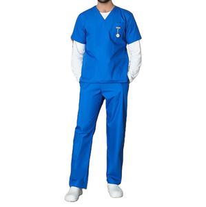 Tenues médicales à manches courtes et col en V pour hommes, ensembles d'uniformes d'infirmiers et de médecins, vente en gros, vêtements de travail pour hôpitaux et cliniques - Product Image 1