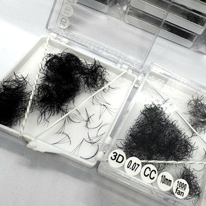 Extensions de cils pré-fabriquées en volume Vietkinglash en gros, 0.07 0.10 C/CC/DD/M Curl 3D 6D 8D, noir mat, cheveux synthétiques - Product Image 1