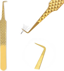 คีมหนีบขนตา90องศาที่หนีบขนตาแบบมืออาชีพอุปกรณ์ต่อขนตาสแตนเลสปลายแหลม - Product Image 1