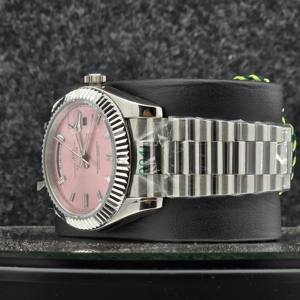 Reloj de Lujo Unisex de Acero Inoxidable, Analógico, con Cristal de Zafiro, Mecánico Automático, con Fecha, Brazalete de Moissanita Baguette, Estilo Hip Hop - Product Image 3