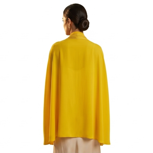 ผ้าคลุมไหล่ชีฟองลายดอกไม้สีเหลืองประดับคริสตัลสำหรับผู้หญิง แต่งขอบด้วยลูกไม้ ผ้าพันคอสไตล์ชาติพันธุ์ น้ำหนักเบา ระบายอากาศได้ดี เหมาะสำหรับสวมใส่ทุกวัน แฟชั่นผ้าคลุมตัว - Product Image 4