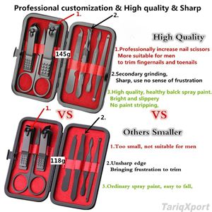 Kit de manucure et pédicure professionnel de luxe en acier inoxydable 7 pièces, 5 en 1, personnalisation complète, coffret d'outils de beauté, boîte avec logo personnalisé - Product Image 5