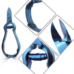 Cortaúñas de Acero Inoxidable Azul, Cuchilla Curva de 15 mm, Punta Afilada, Apertura de Mandíbula Ancha, Herramienta para Uñas, Uso Profesional para Adultos - Product Image 4